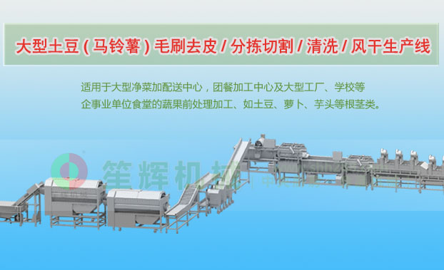 涞源连续式土豆去皮清洗切割风干生产线